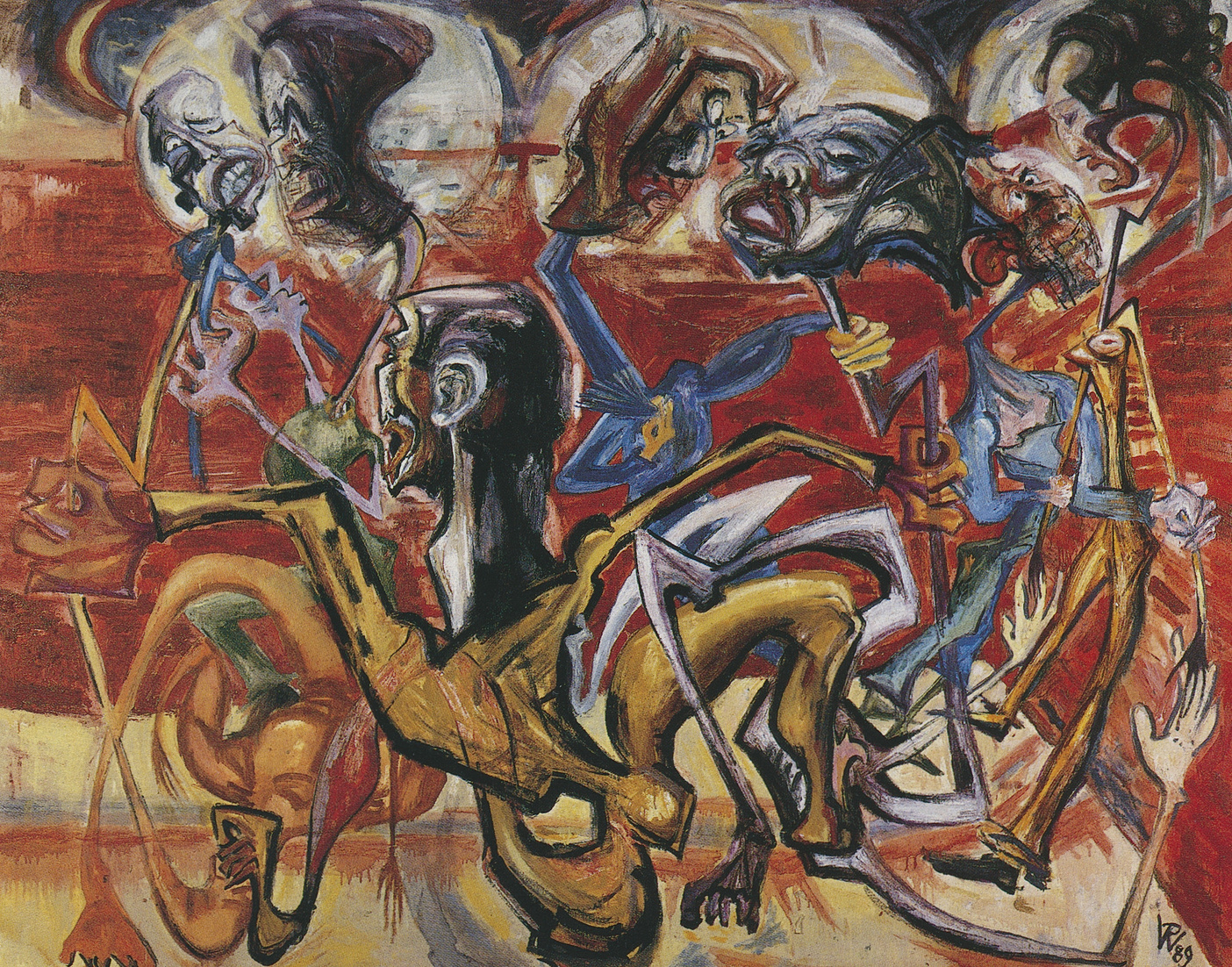 Überfall, 1988, Ölgemälde von Rudolf Wissel d'Arrest