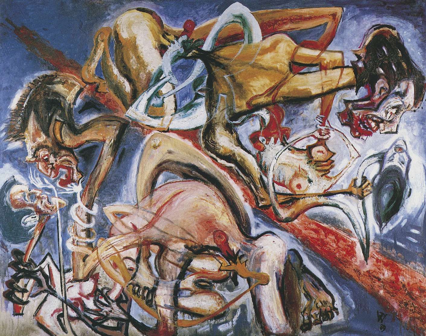 Gewalt, 1988, Ölgemälde von Rudolf Wissel d'Arrest
